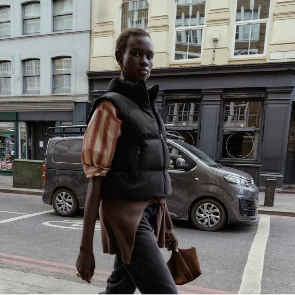 Zara Black Puffer Vest